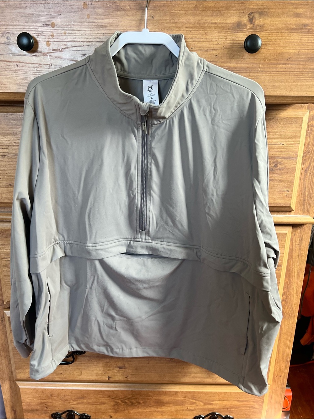 Women's Lightweight Half-Zip Pullover Hoodie in light gray